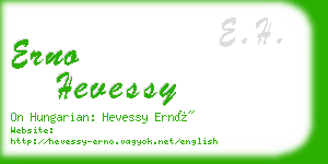 erno hevessy business card